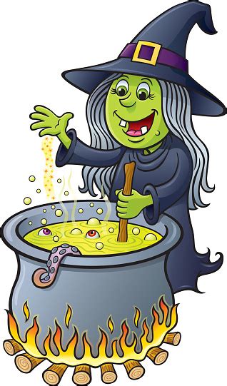 Witch stirring bubbling cauldron animatronic